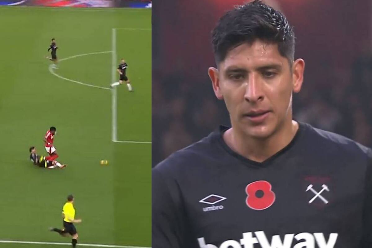 Edson Álvarez recibe doble amarilla en menos de 10 minutos y fue expulsado del partido del West Ham