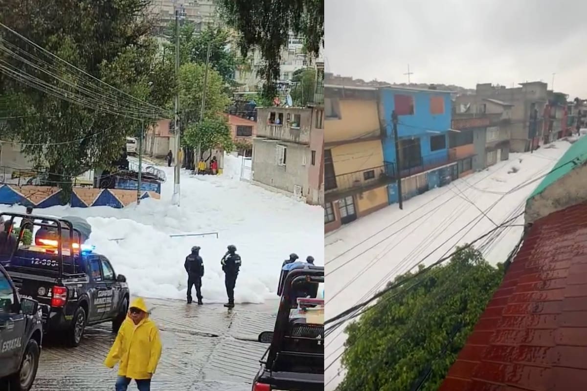 Desbordamiento de río Los Cuartos afecta viviendas y deja una capa de espuma en Naucalpan