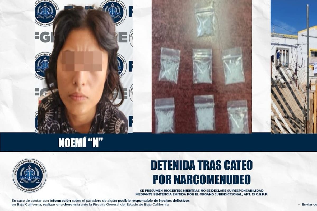 Aseguran metanfetamina y detienen a una mujer durante cateo en Villas del Sol