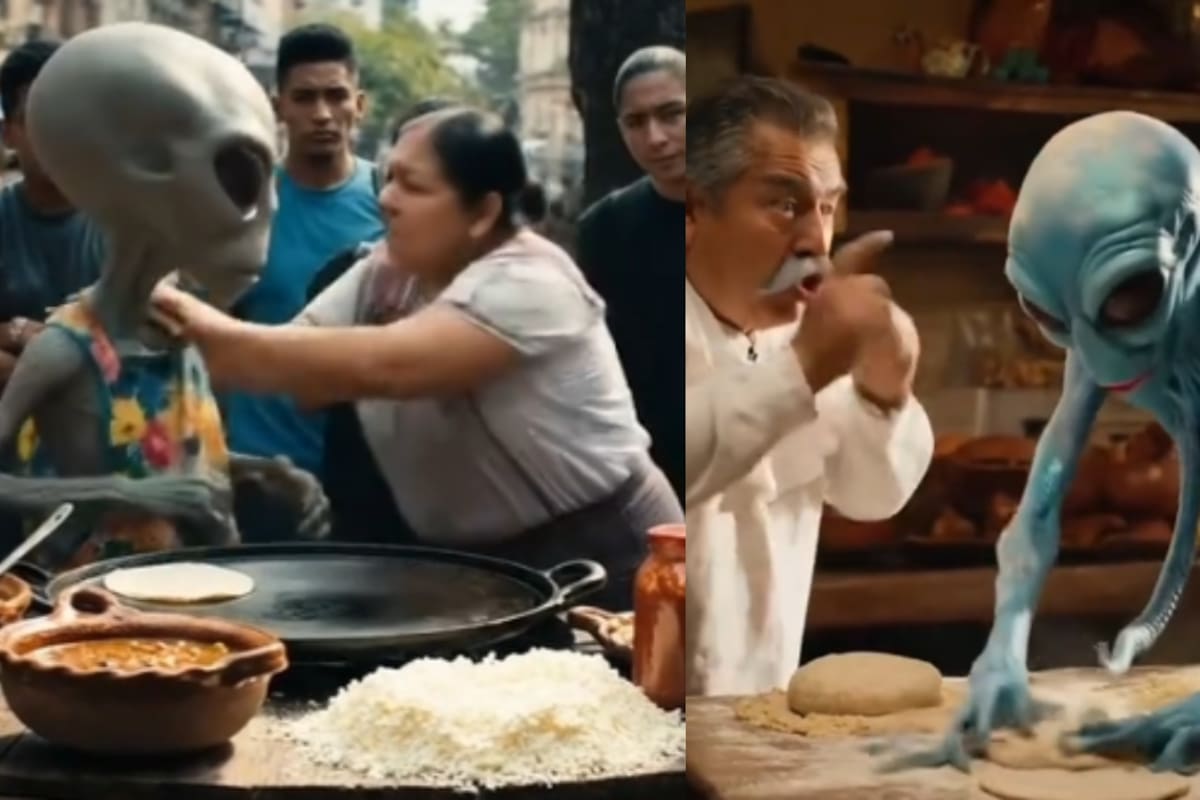 ¿Los aliens hacen antojitos mexicanos? Videos hechos con IA muestran a marcianos ayudando a puestos de comida y se vuelven virales