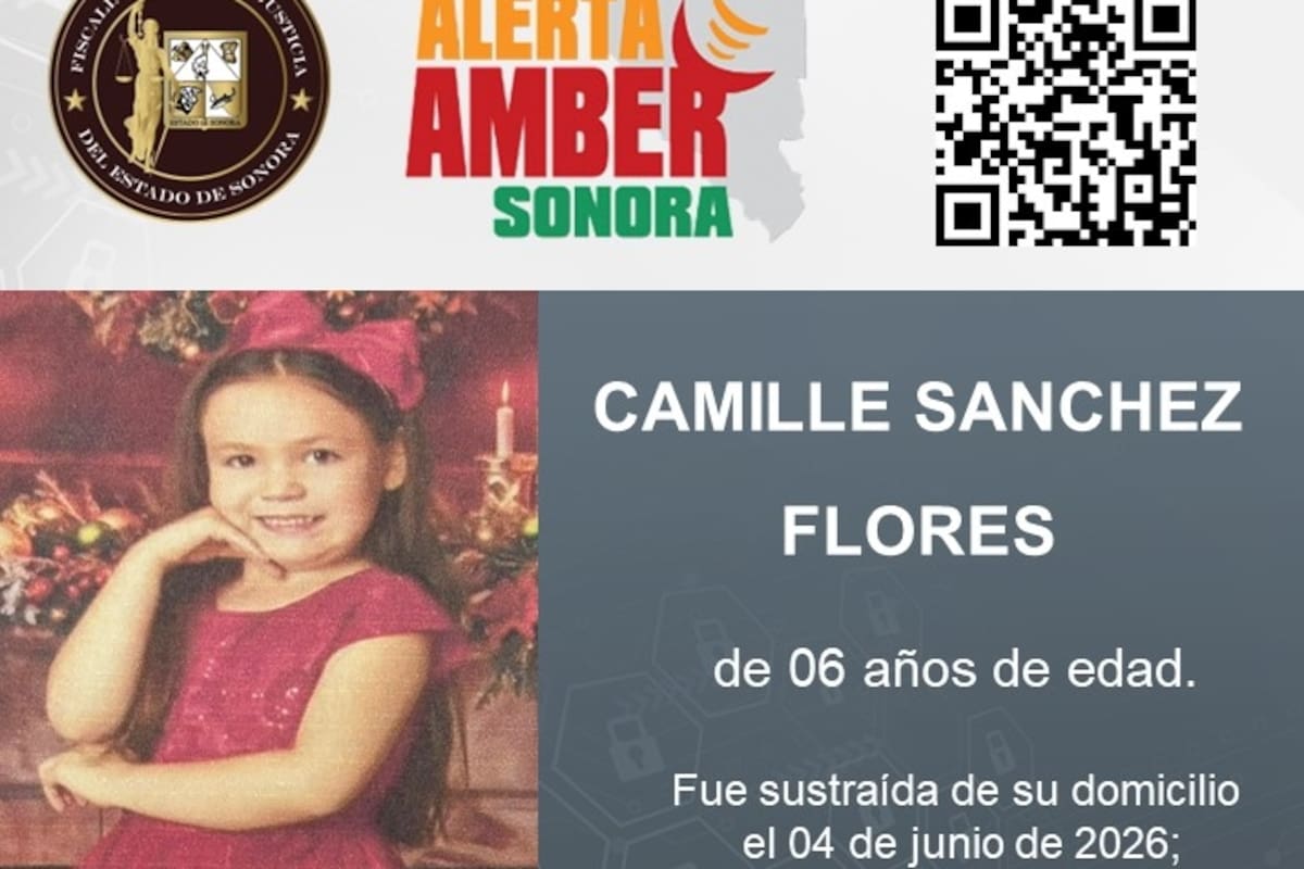 Activan Alerta Amber para localizar a Camille Sánchez Flores, niña de 6 años desaparecida en Nogales