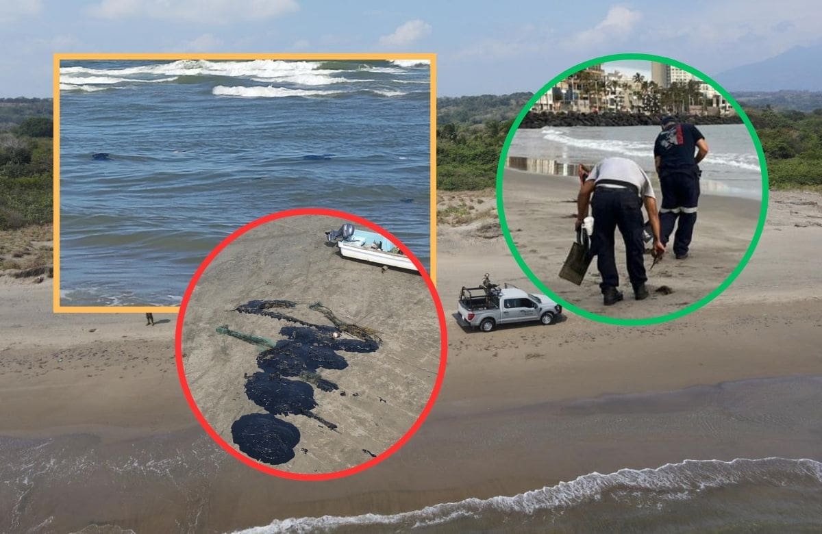 Gobierno de México continúa desplegado en las zonas afectadas por el derrame de hidrocarburo en Veracruz y Tabasco. | Crédito: SEMARNAT México