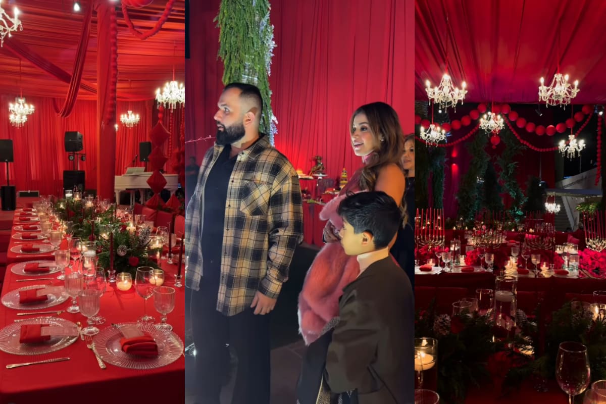 Carín León y Meylin Zúñiga celebran posada familiar: así fue la elegante fiesta navideña (VIDEOS)