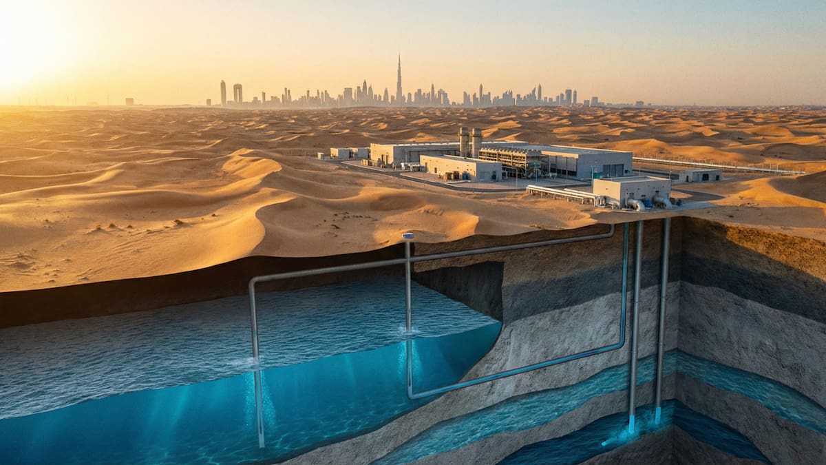 Emiratos Árabes Unidos construye la mayor reserva subterránea de agua potable del mundo: almacenará miles de millones de litros bajo el desierto para garantizar suministro en emergencias y crisis climáticas