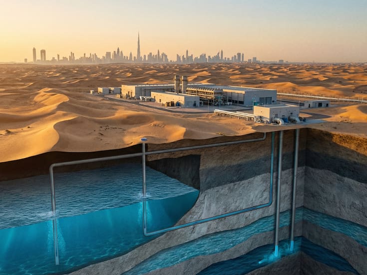 Emiratos Árabes Unidos construye la mayor reserva subterránea de agua potable del mundo: almacenará miles de millones de litros bajo el desierto para garantizar suministro en emergencias y crisis climáticas