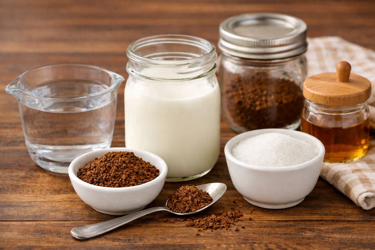 Ingredientes para preparar un capuchino casero | Imagen hecha con IA