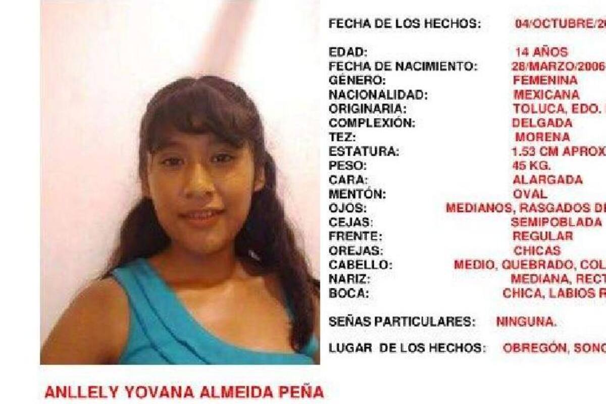 Activan Alerta Amber por Anllely Almeida, desapareció en Ciudad Obregón