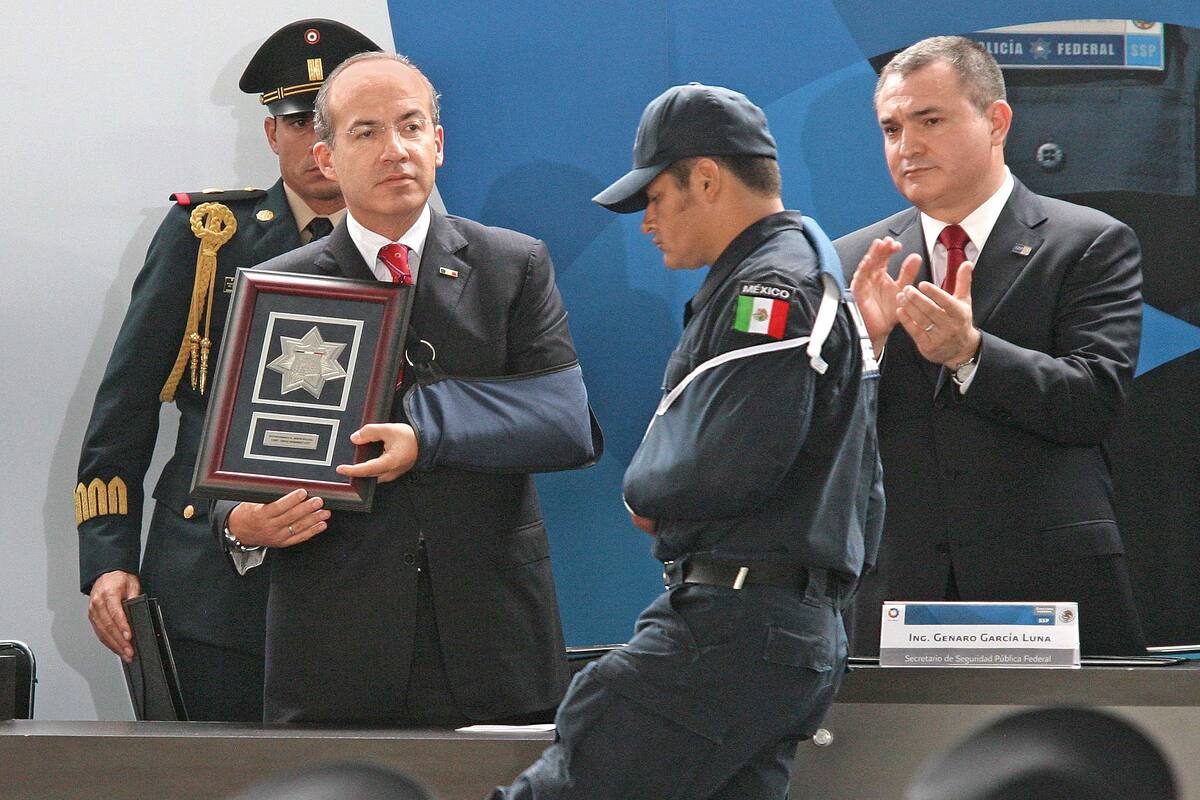 Ilustrativa de archivo. El ex presidente Felipe Calderón y el entonces Secretario de Seguridad Pública, Genaro García Luna. | Foto: Archivo Agencia EL UNIVERSAL/EELG