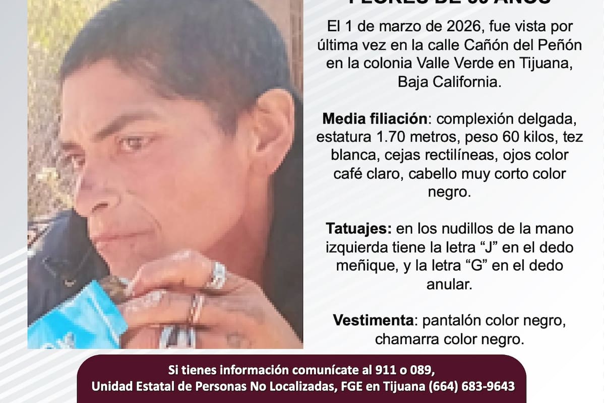 Se busca Guadalupe González Flores de 39 años