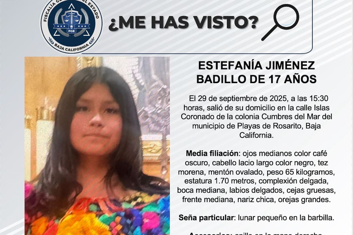 Se busca a Estefanía Jiménez Badillo de 17 años