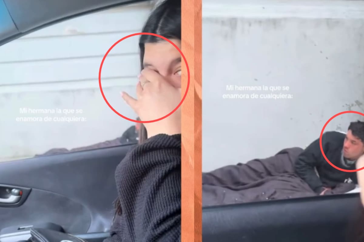 Joven graba cómo su hermana se enamora de un joven indigente en situación de calle