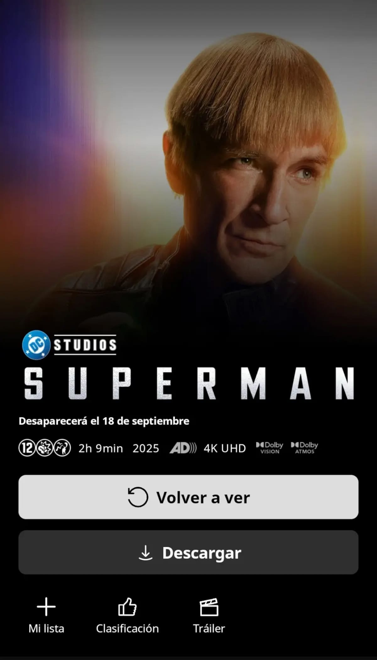 HBO Max España da aviso que Superman saldrá de la plataforma en septiembre. (Foto: Captura de pantalla)