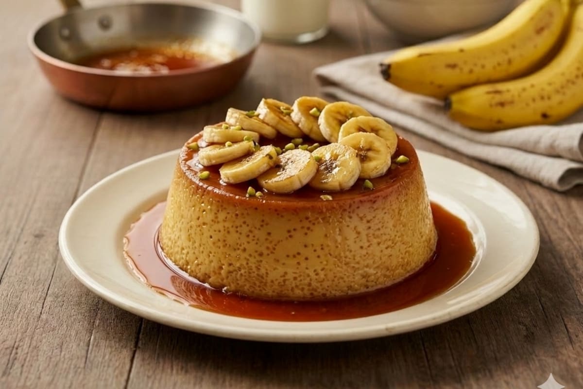 Flan de plátano