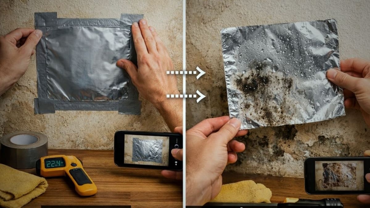 Arquitectos recomiendan usar papel aluminio en las paredes para detectar humedad en solo 24 a 48 horas y distinguir si el problema es filtración interna del muro o simple condensación, que puede prevenirse con ventilación y mantenimiento básico en casa: ¿Cómo hacerlo?