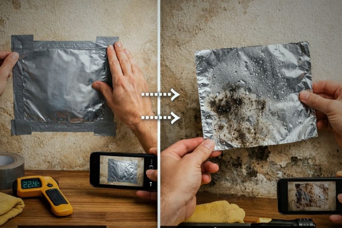 Arquitectos recomiendan usar papel aluminio en las paredes para detectar humedad en solo 24 a 48 horas y distinguir si el problema es filtración interna del muro o simple condensación, que puede prevenirse con ventilación y mantenimiento básico en casa: ¿Cómo hacerlo?