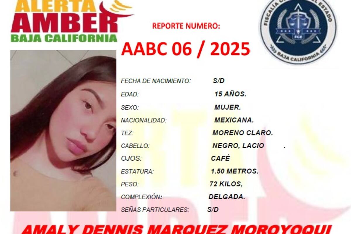 Activan Alerta Amber por Amaly Dennis Márquez Moroyoqui