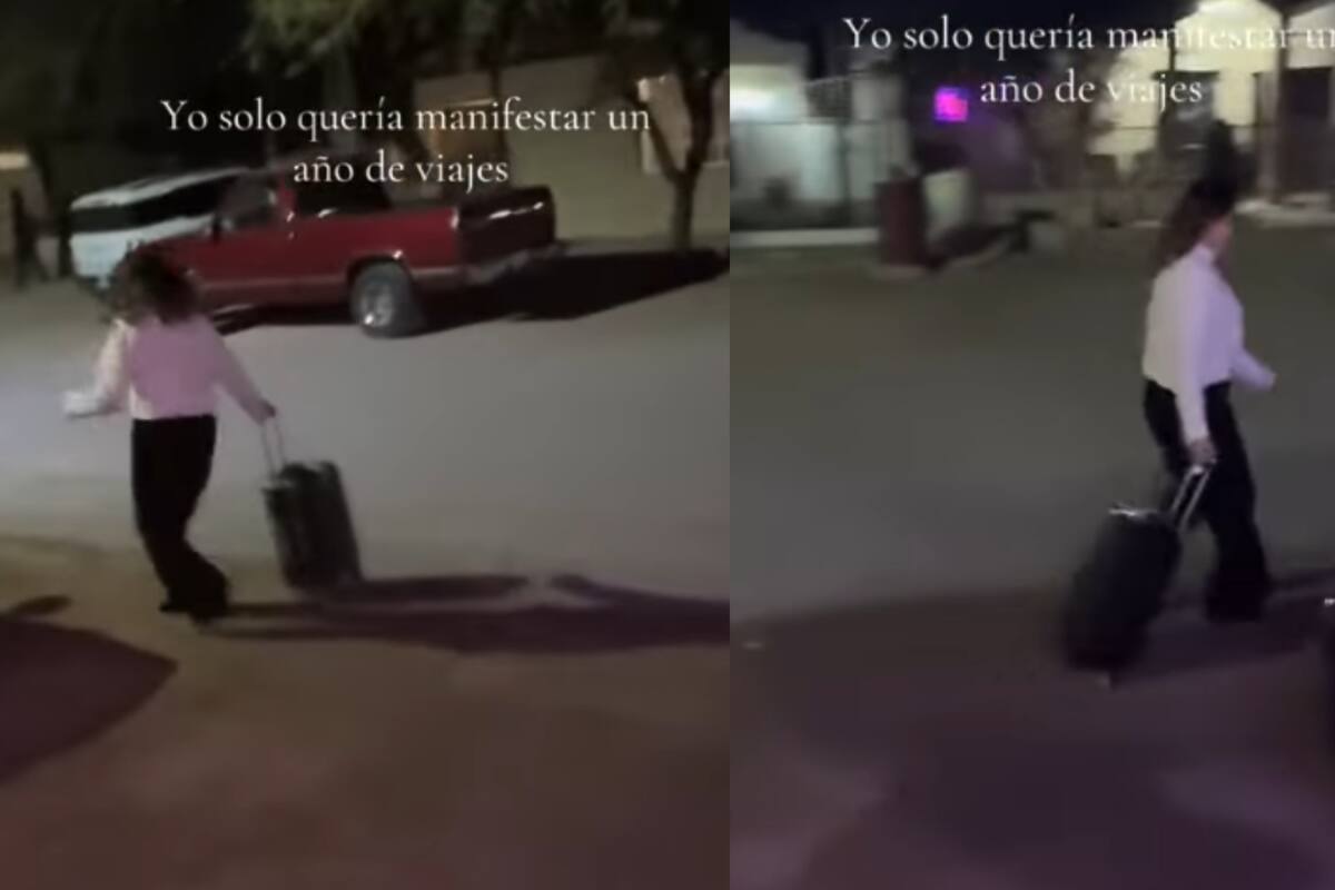 Mujer realizaba un ritual de Año Nuevo con una maleta afuera de su casa, pero tuvo que correr dentro al escuchar disparos