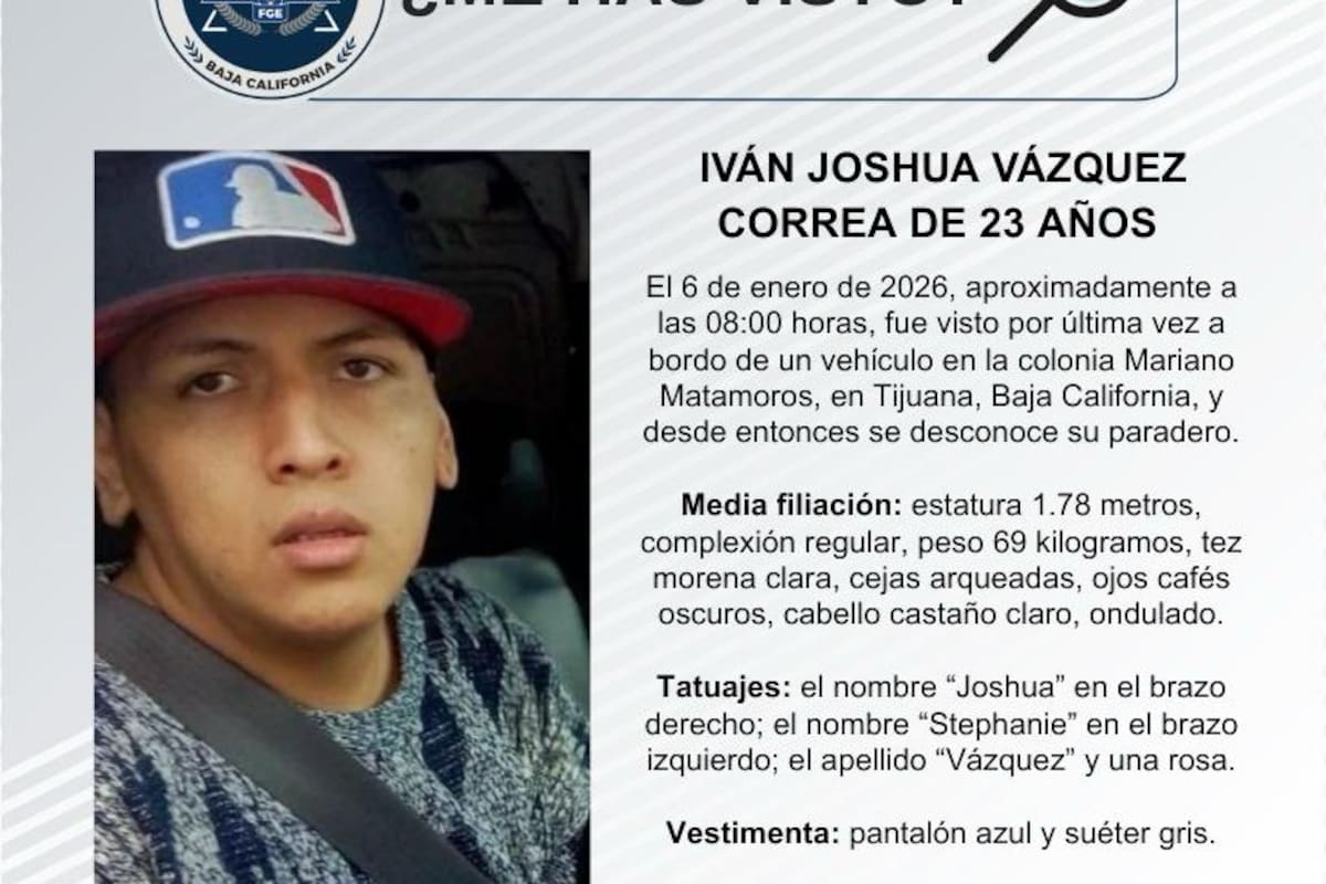 Se busca a a Iván Joshua Vázquez Correa de 23 años de edad