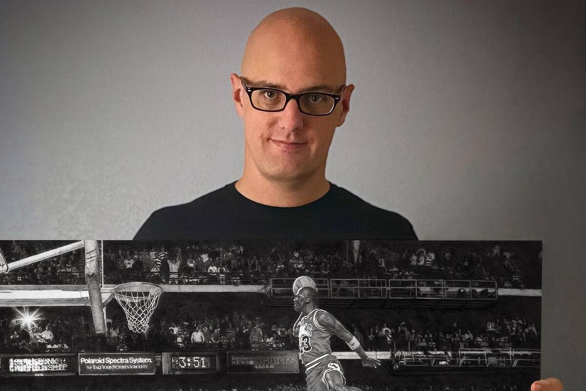 Keegan Hall, el artista que hizo el dibujo perfecto de Michael Jordan en 250 horas