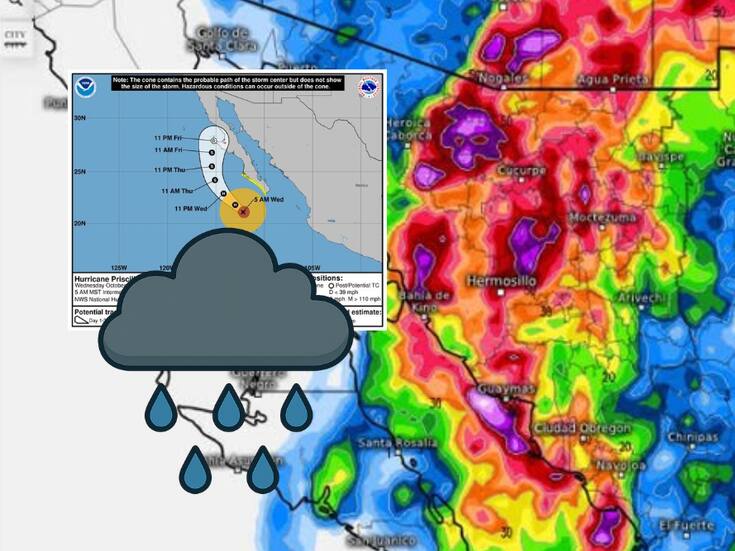 Priscilla amenaza con lluvias torrenciales y vientos de hasta 90 km/h en Sonora este fin de semana