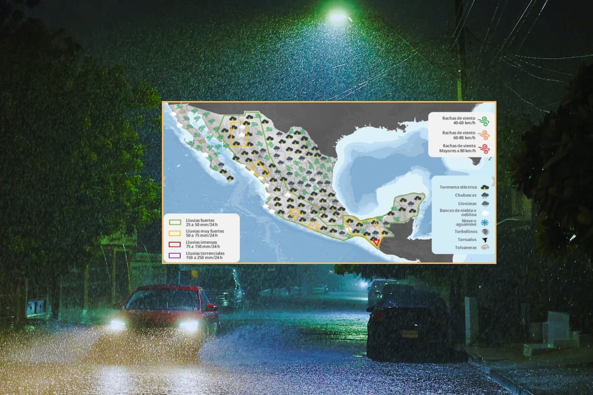 Estos estados tendrán fuertes lluvias y vientos peligrosos este lunes 18 de agosto, alerta el SMN