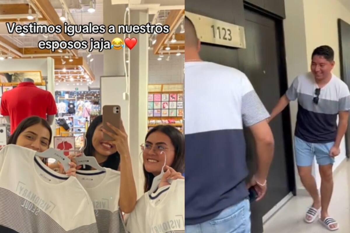 Amigas visten a sus esposos con el mismo traje; esta fue su reacción