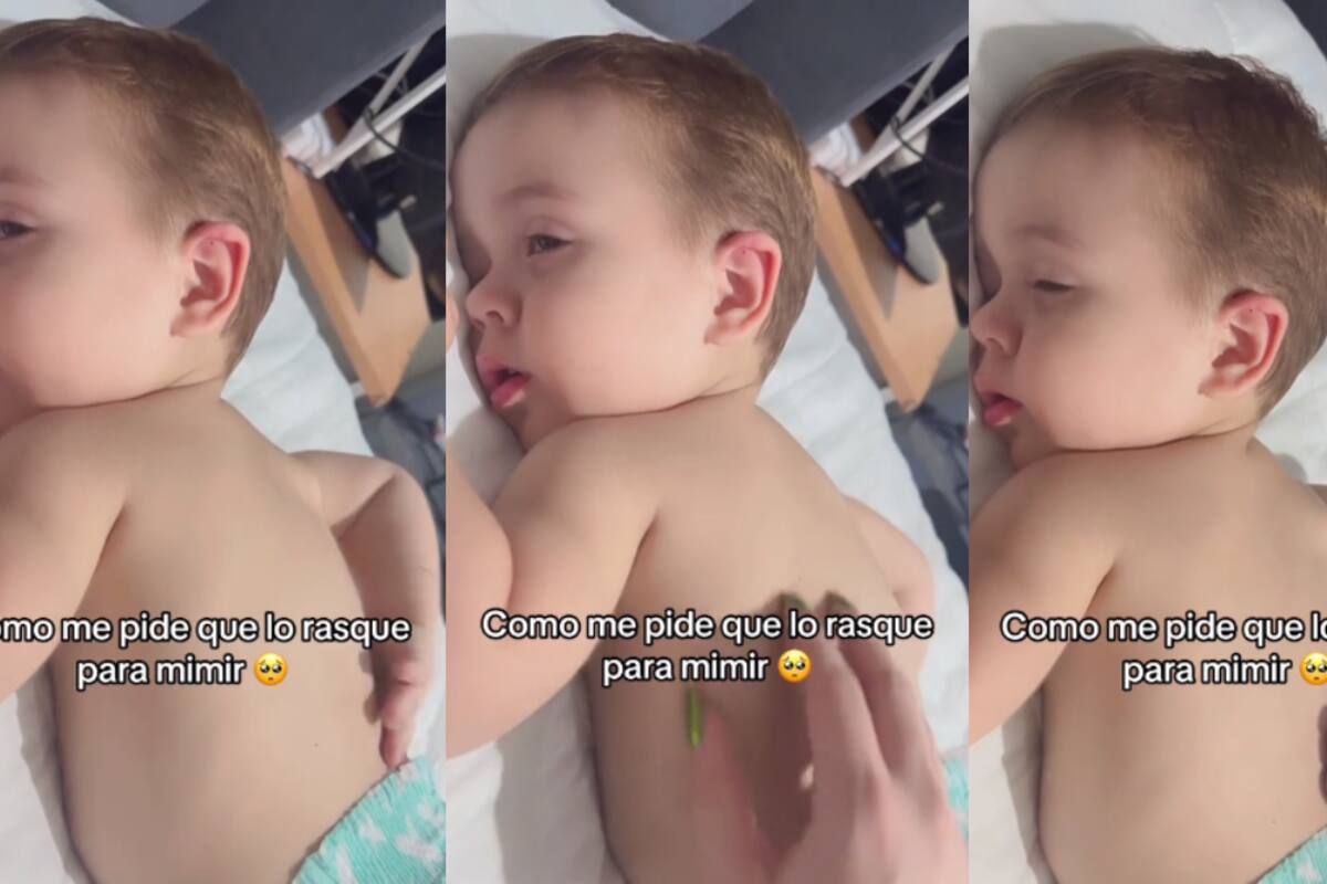 TikTok: bebé se vuelve viral por insistirle a su mamá que lo siga sobando para dormirse