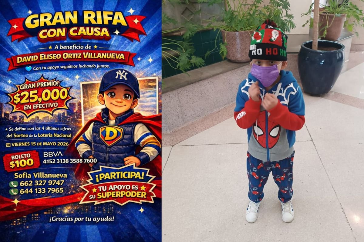 Rifa con causa: familia pide apoyo para el tratamiento de David, niño de 6 años con cáncer y metástasis pulmonar