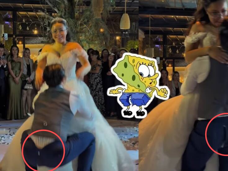 Hombre rompe sus pantalones durante el primer baile en su boda y el momento se vuelve viral
