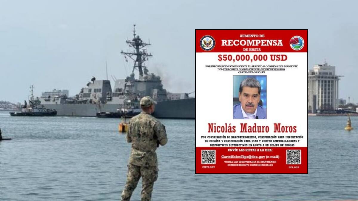 Ofrecen recompensa de 50 millones de dólares para localizar a Nicolás Maduro
FOTO: DEA / Gobierno de México