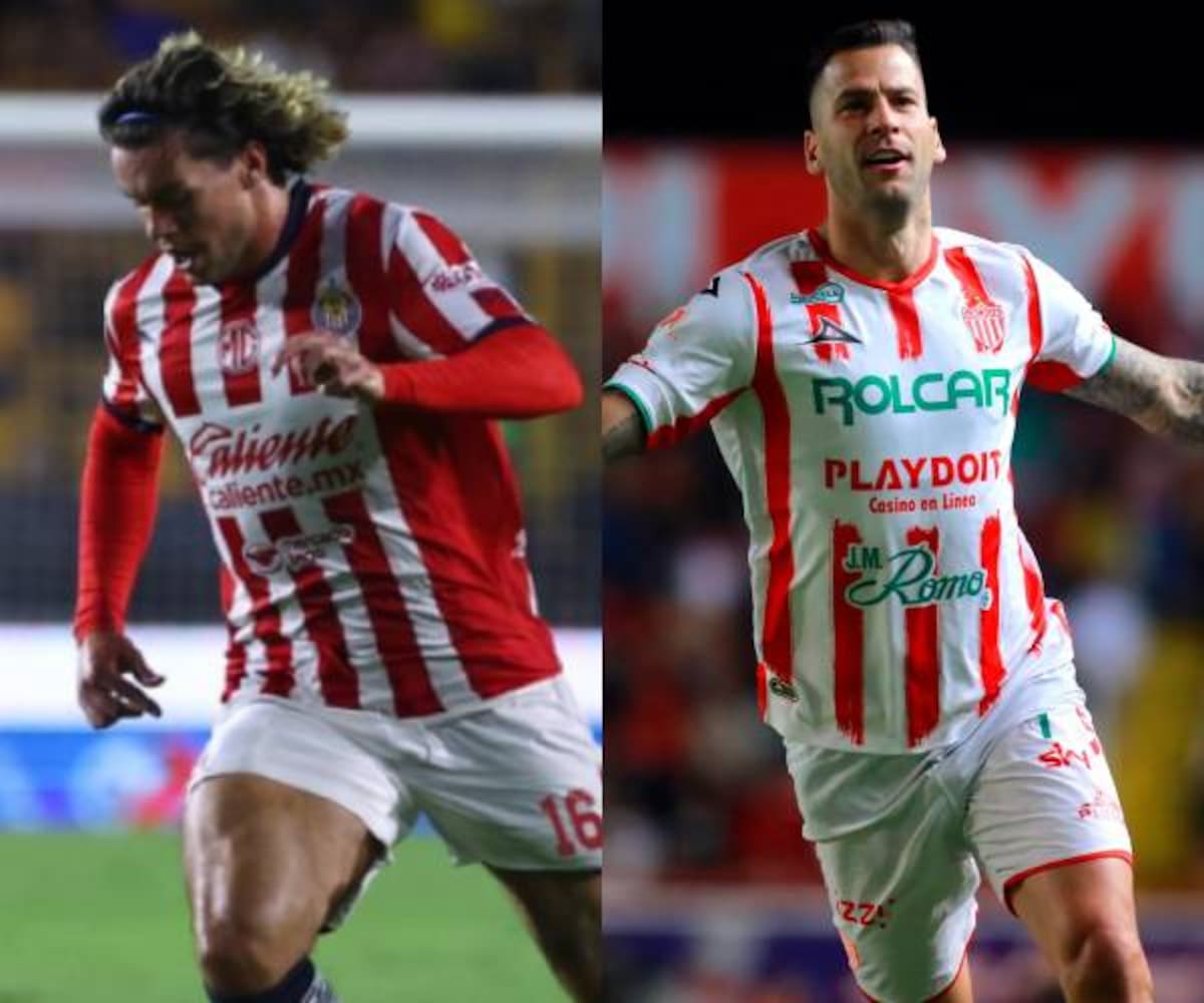 Una comparativa del uniforme de Chivas con short blanco y el de Necaxa.