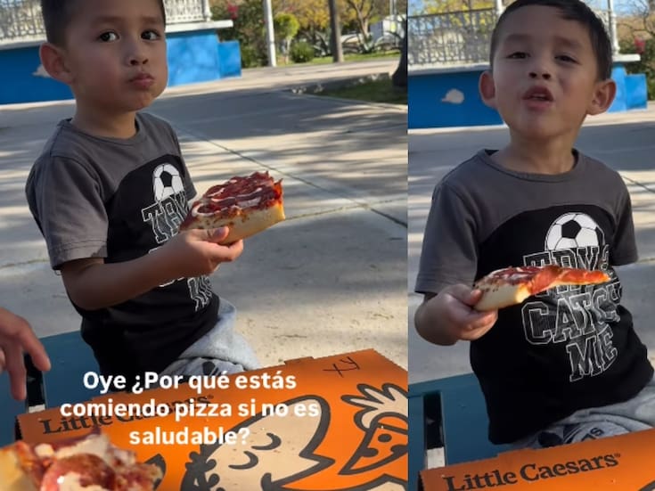 “¿Por qué estás comiendo pizza si no es saludable?”: Niño responde de forma creativa y se vuelve viral en redes sociales
