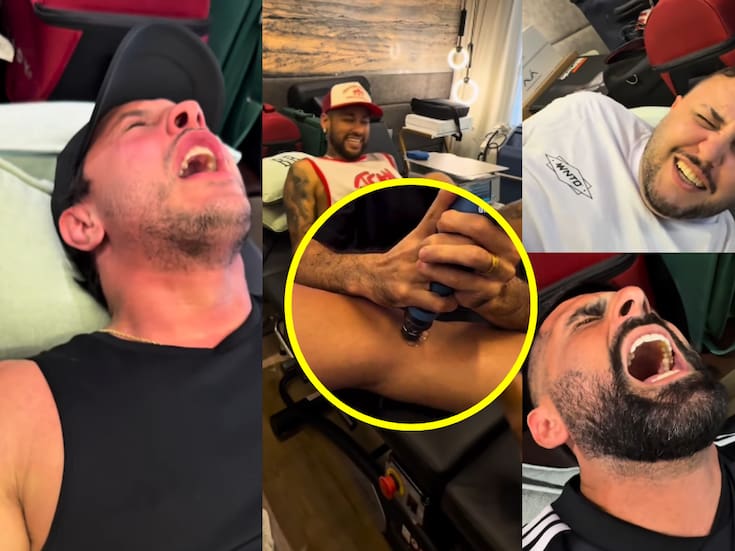 VIDEO: Neymar pone a prueba a sus amigos con su doloroso tratamiento de rodilla