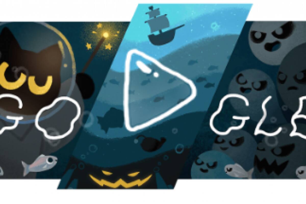 Este es el tenebroso Doodle de la noche de brujas