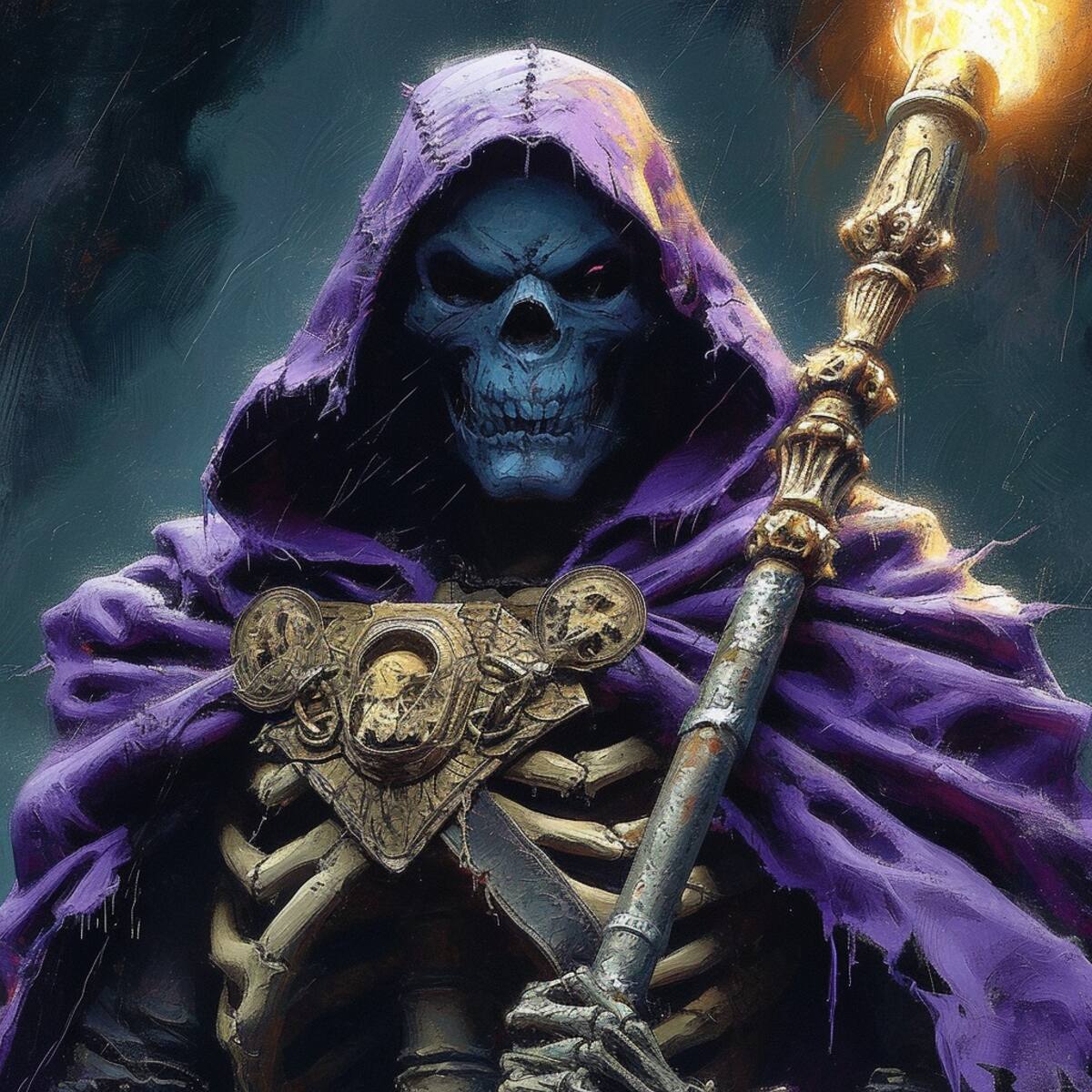 IA visualiza a Skeletor con calavera completa, más siniestro.