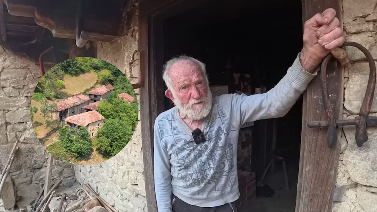 Federico, hombre de 93 años, vive en cabaña sin electricidad en Asturias y mantiene el cuidado del bosque pese a cortes de agua y abandono de viviendas históricas