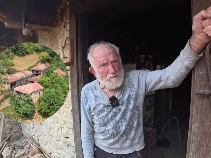 Federico, hombre de 93 años, vive en cabaña sin electricidad en Asturias y mantiene el cuidado del bosque pese a cortes de agua y abandono de viviendas históricas