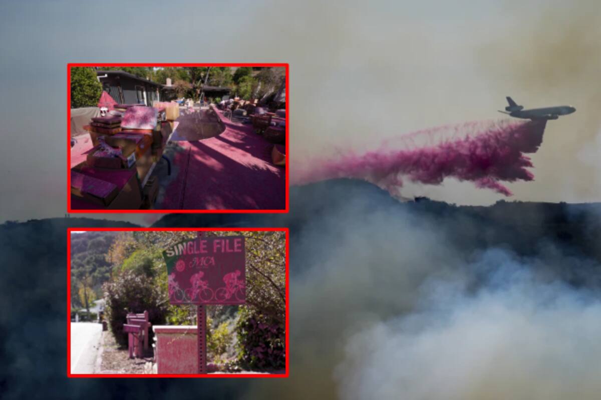 ¿Qué es el polvo rosa que están usando en California para apagar los incendios?