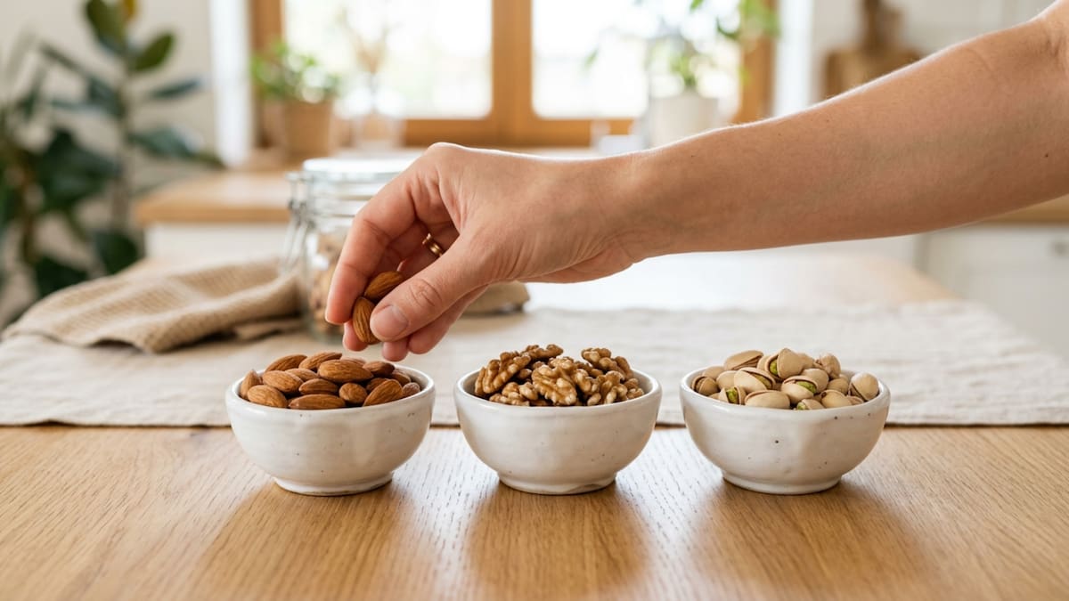 Especialistas de Harvard explican qué es más saludable entre almendras, nueces y pistaches, cómo cambian sus nutrientes y qué porción puede apoyar al corazón, el peso y una dieta diaria equilibrada