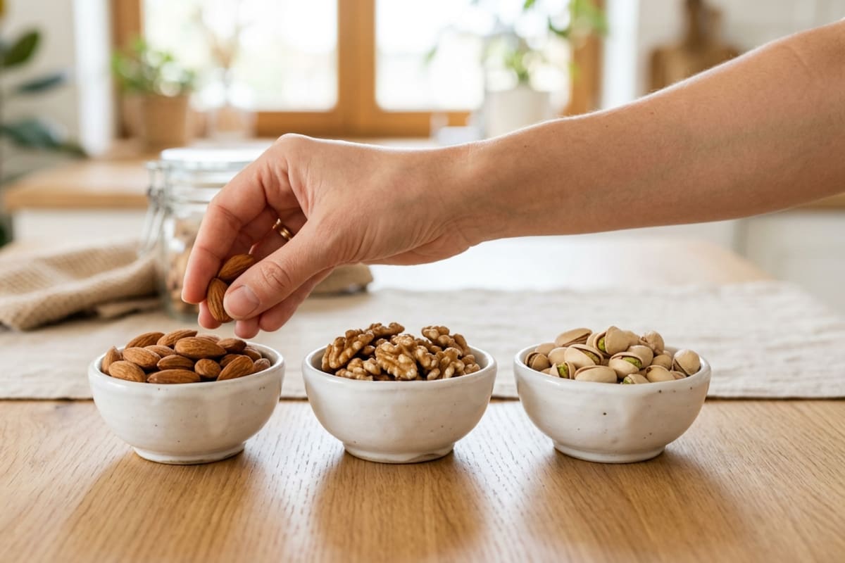 Especialistas de Harvard explican qué es más saludable entre almendras, nueces y pistaches, cómo cambian sus nutrientes y qué porción puede apoyar al corazón, el peso y una dieta diaria equilibrada