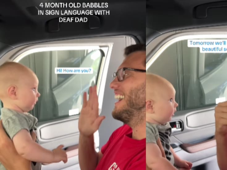 Bebé se vuelve viral en redes sociales por comunicarse en lenguaje de señas con su padre sordomudo