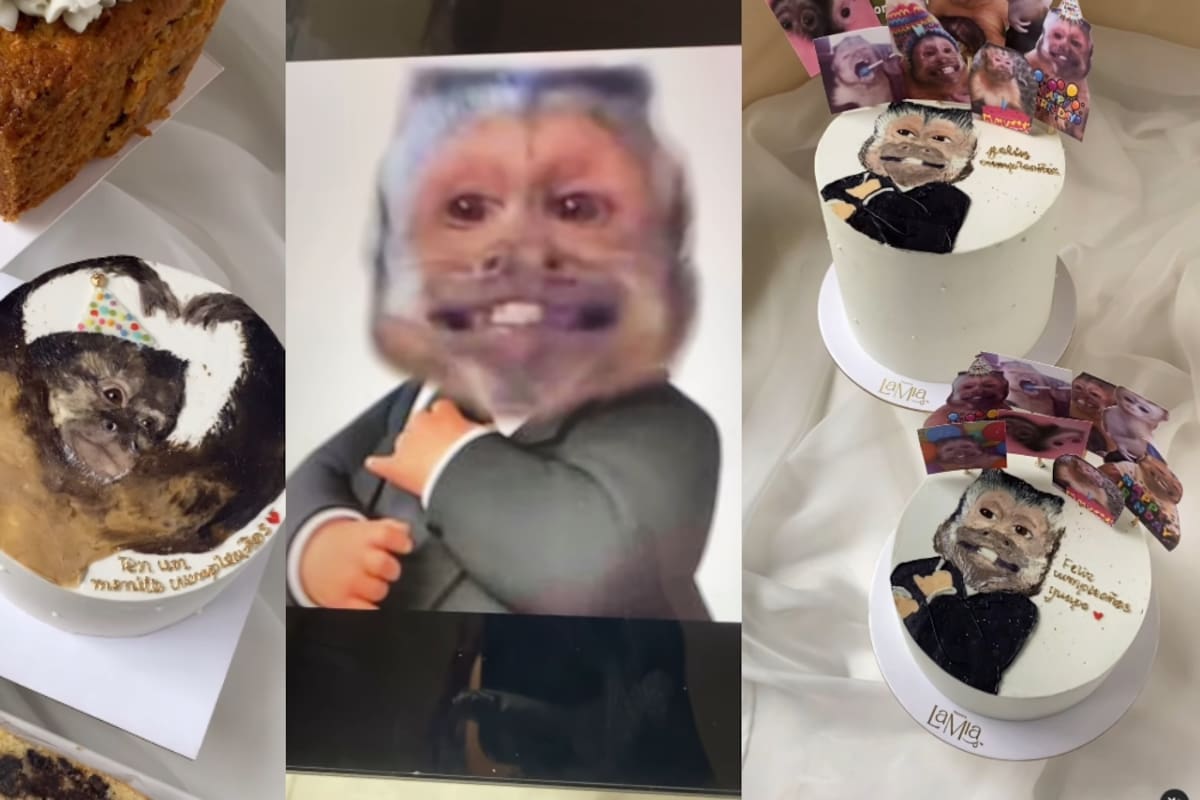 Pastelería muestra cómo les piden puros pasteles con el meme del famoso mono de internet