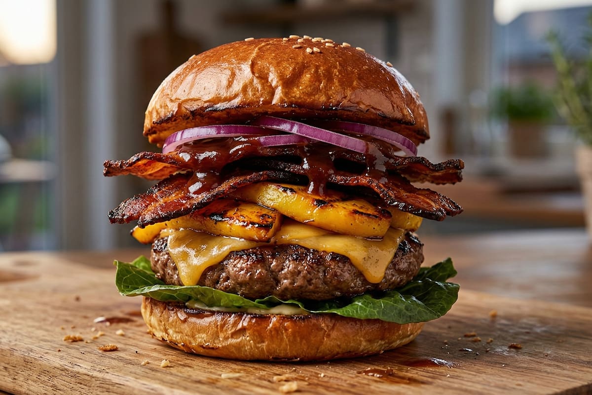 Hamburguesa BBQ con mango