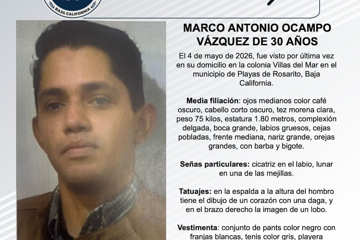 Se busca a Marco Antonio Ocampo Vázquez de 30 años