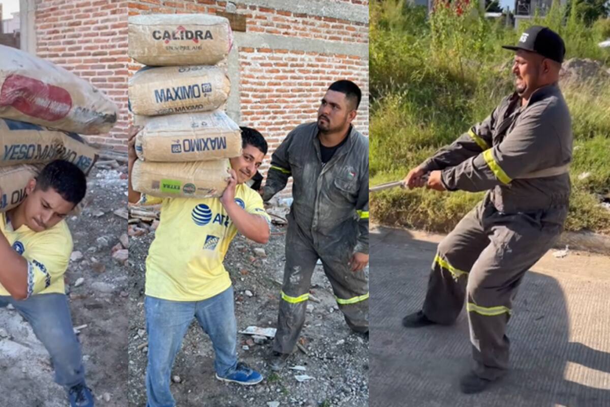 VIDEO: ¡Round 2! Albañil viral prueba su fuerza contra mecánico