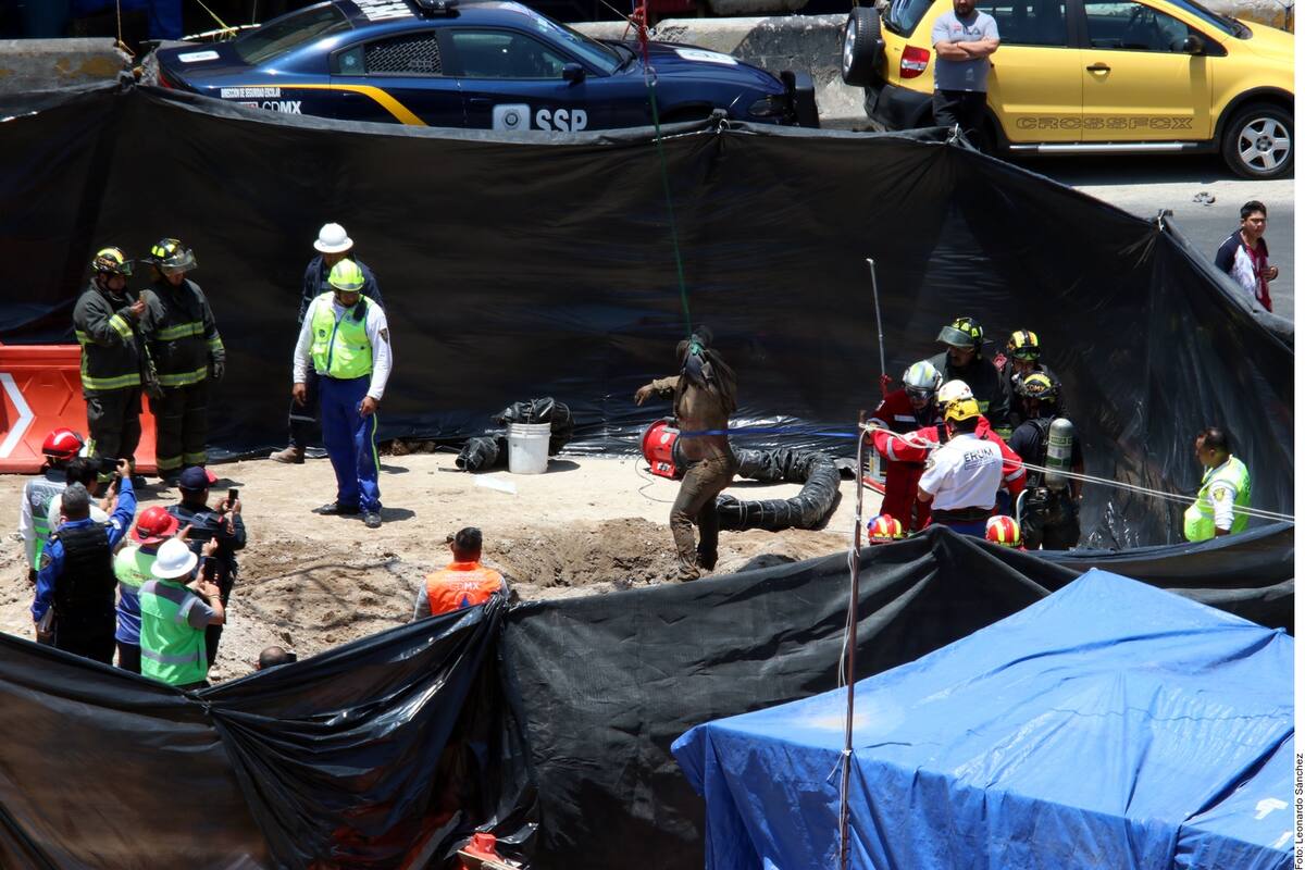 Albañil cae a zanja de 48 metros de profundidad y muere