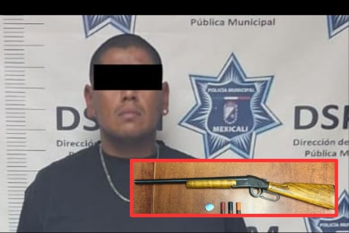 Hombre detenido con escopeta, droga y auto robado en la Primera Sección