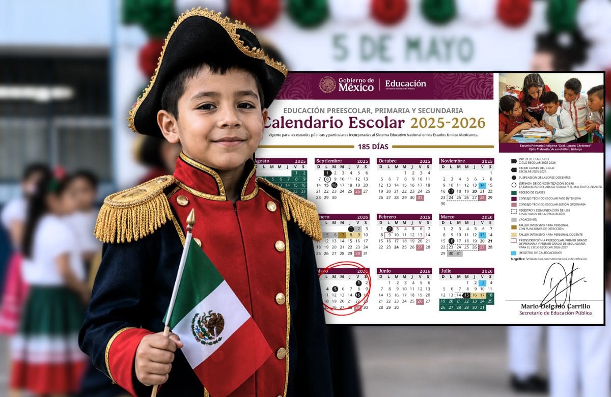 Los primeros días de mayo traerán cambios importantes en las actividades escolares de millones de estudiantes en México debido a fechas conmemorativas y suspensiones oficiales marcadas por la SEP. | Foto: SEP/Especial GH/Generada con IA.