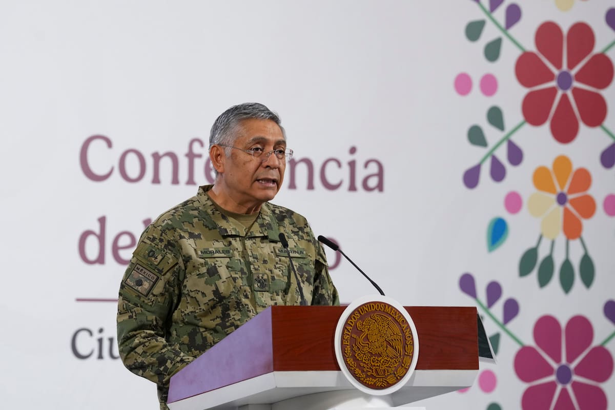Cuauhtémoc, Ciudad de México, México, 18 de julio de 2025. Raymundo Pedro Morales Ángeles, secretario de Marina (Semar). | Foto: Presidencia