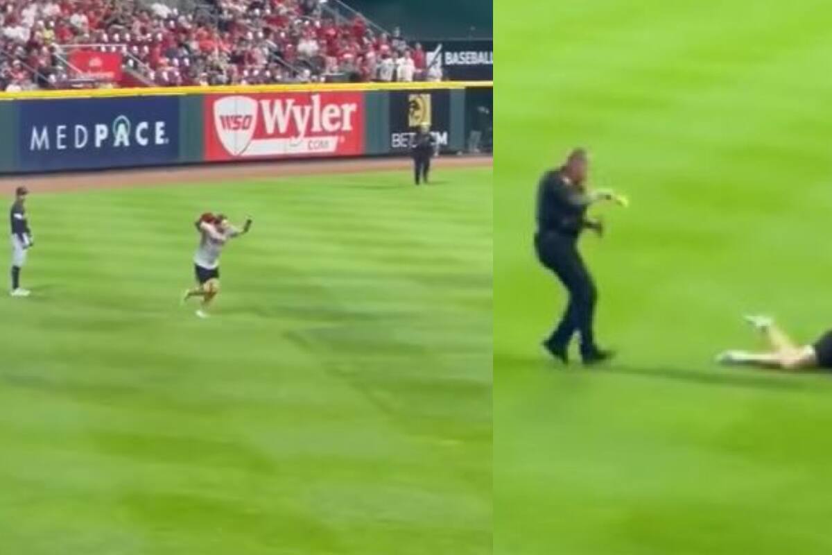 MLB: Aficionado de los Reds recibe descarga eléctrica tras invasión al campo (VIDEO)